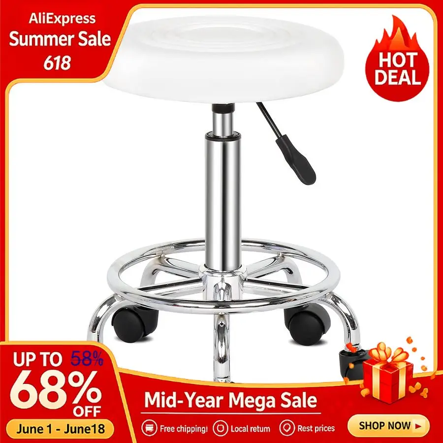 

Round Bar Stool with Lines Rotation Counter Adjustable Height, Modern Bar Stools 360 Swivel PU Leather Armless Bar Chair, Custom