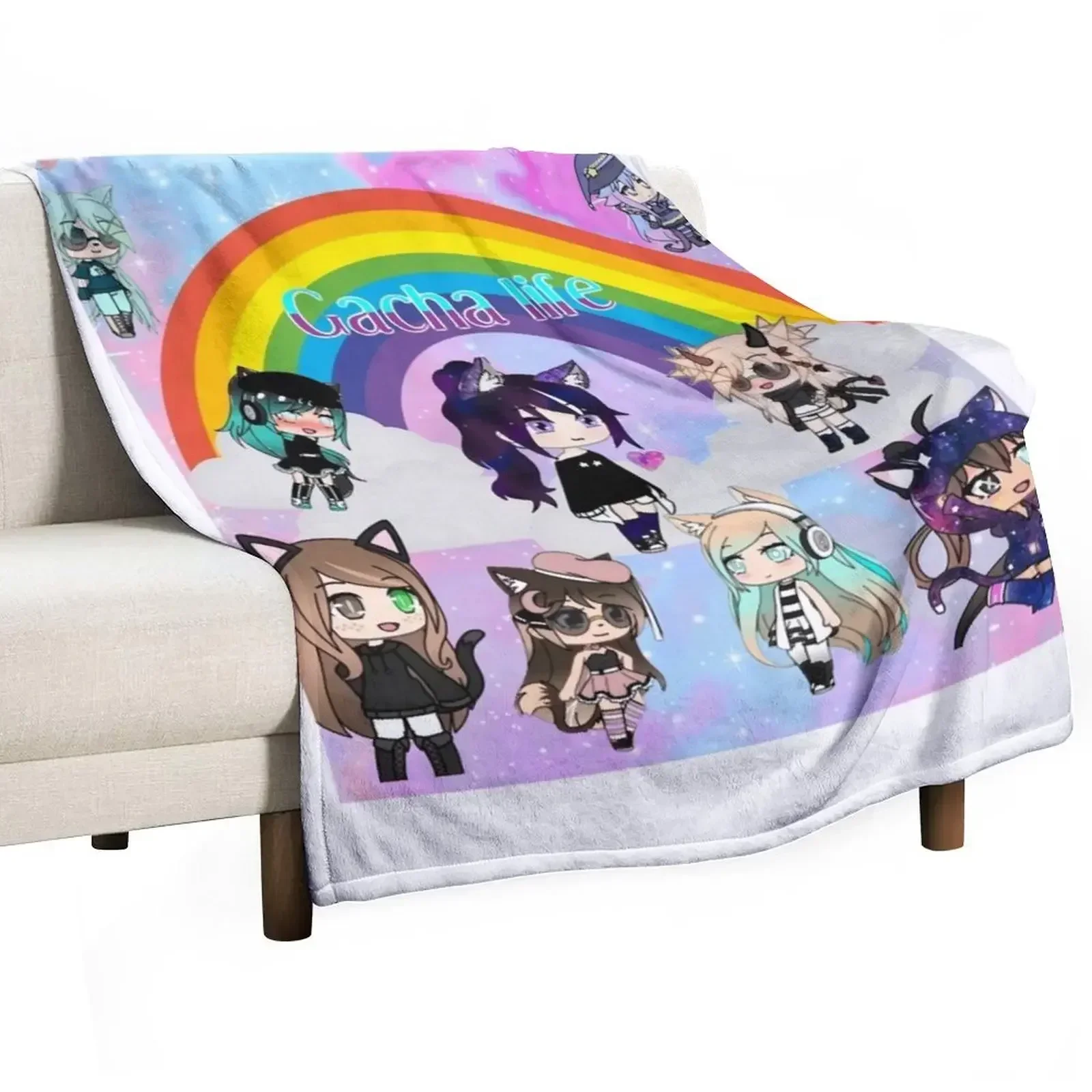 

gacha life anime pack Sleeveless Top Throw Blanket heavy to sleep Thermal halloween Kid'S Blankets