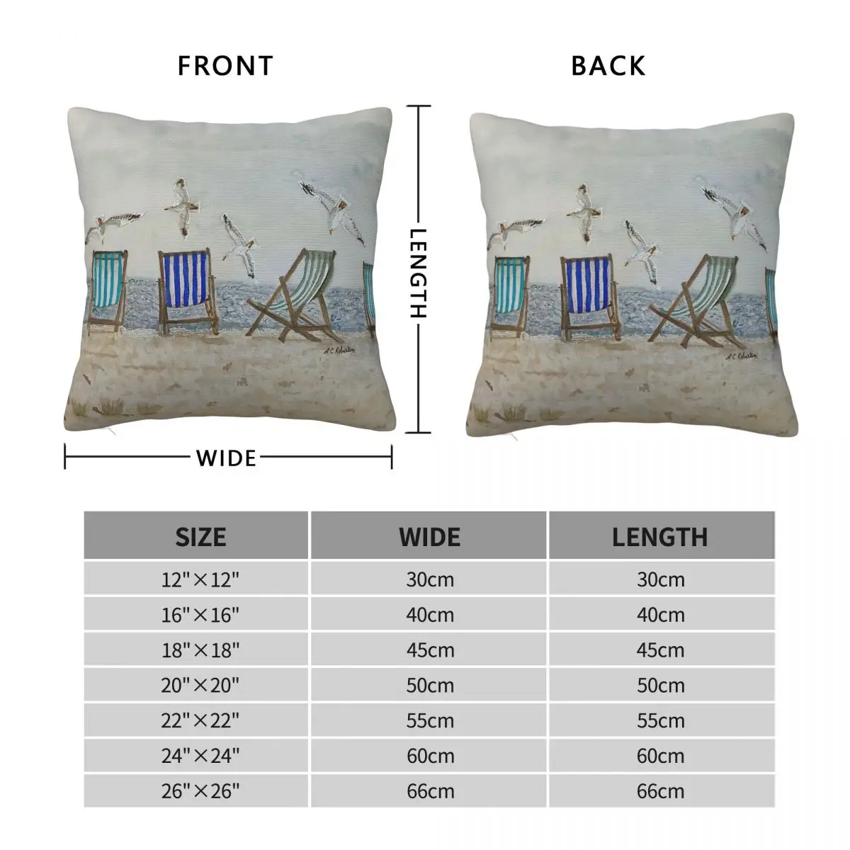 Seaside Tranquility Seagulls Flying Square Pillowcase Polyester Linen Velvet Pattern Decor Throw Pillow Case Home Cushion Case