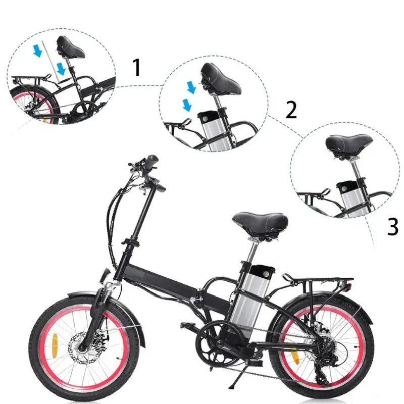 دراجة نارية كهربائية ذات سعة كبيرة 36 فولت 48 فولت 20 أمبير في الساعة، دراجة قابلة للطي، الوجبات الجاهزة، بطارية ليثيوم فضية عامة فيش اكسبرس