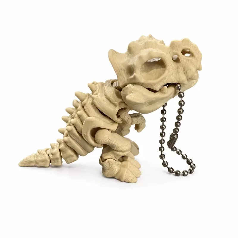 1~3PCS Rafford 3D Printed Tyrannosaurus Rex Skeleton Model – Rotatable Joints Decor & Fidget Toy Dinosaur Keychain, Holiday Gift