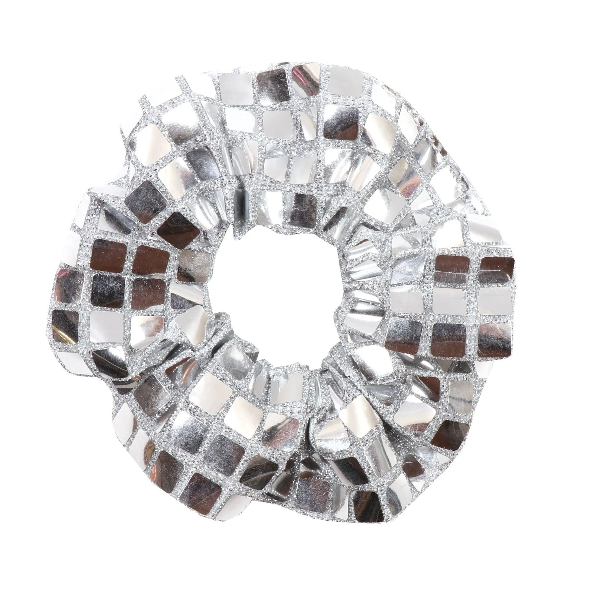 5 Stück/20 Stück Spiegel Disco Pailletten Haargummis Metallic Silber Scrunchies CHEERLEADERS Mädchen Pferdeschwanzhalter Haarschmuck – Detail 9