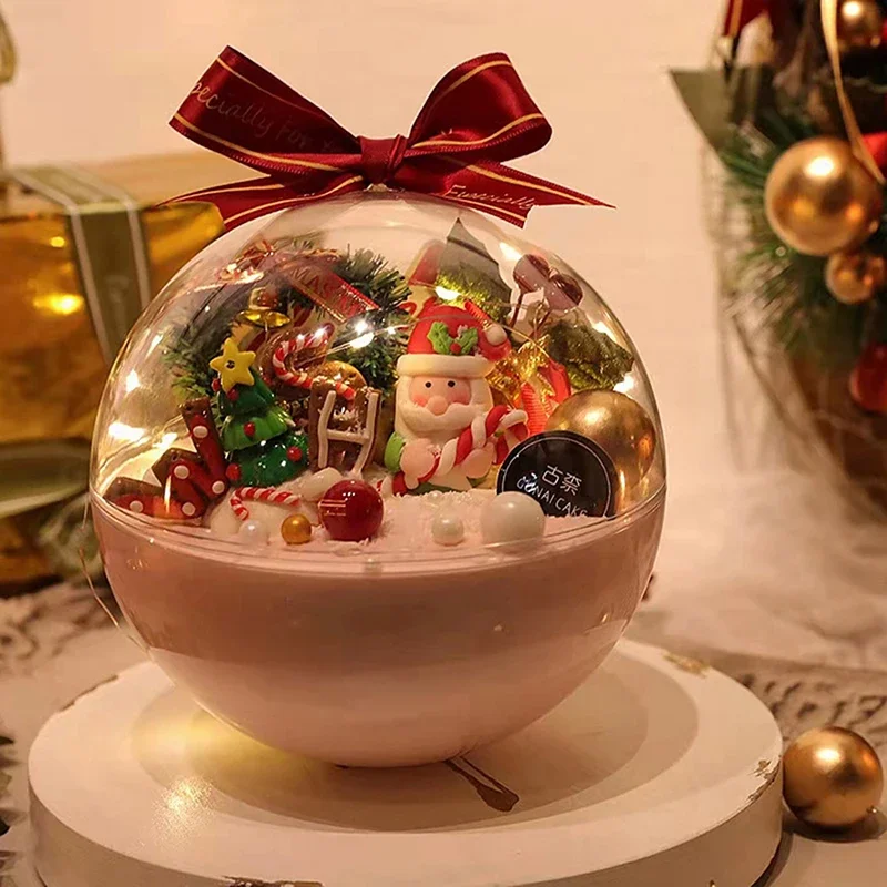 

New Christmas Transparent Ball Plastic Fillable Bauble Xmas Tree Hanging Ornaments Decoration for Home Wedding Party Gift Box