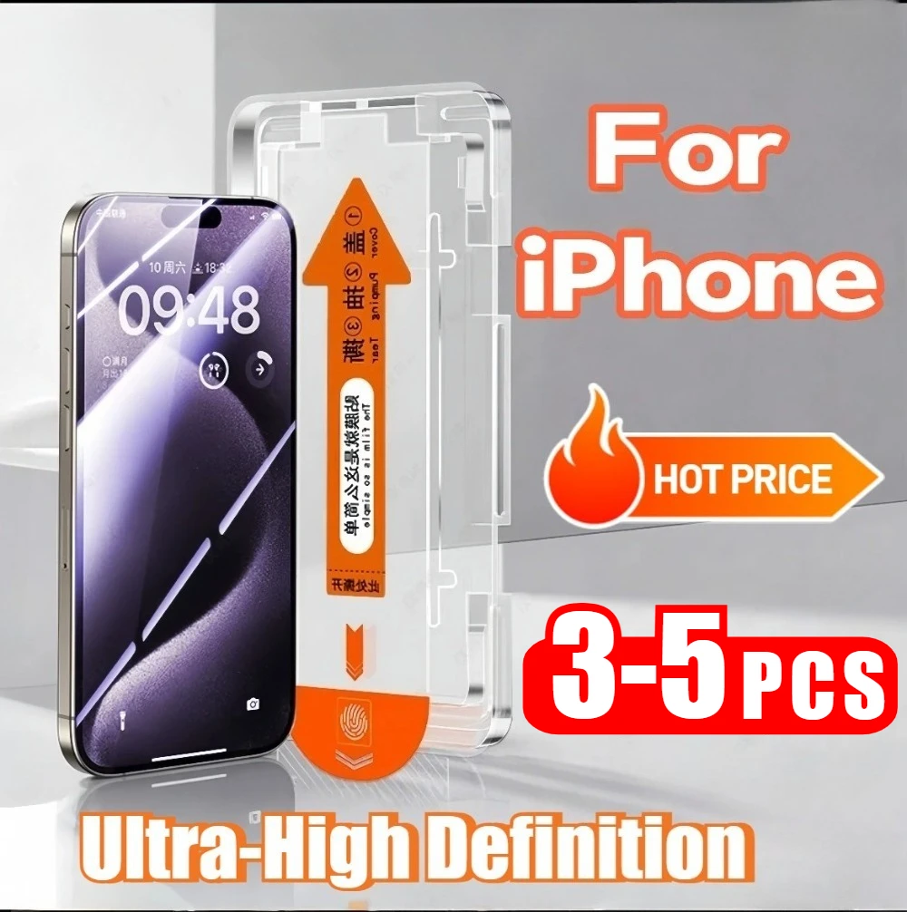

3-5 шт. стекло сверхвысокой четкости для iPhone 17 Pro Max 16 Pro Max 17Air 16 16e 15 14 Plus 13 12 11 Pro Защитная пленка для экрана