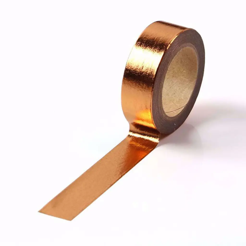 15mmx10m Superior Washi Tape Bronze Foil Decorative Adhesive Tape For Journaling,Scrapbooking