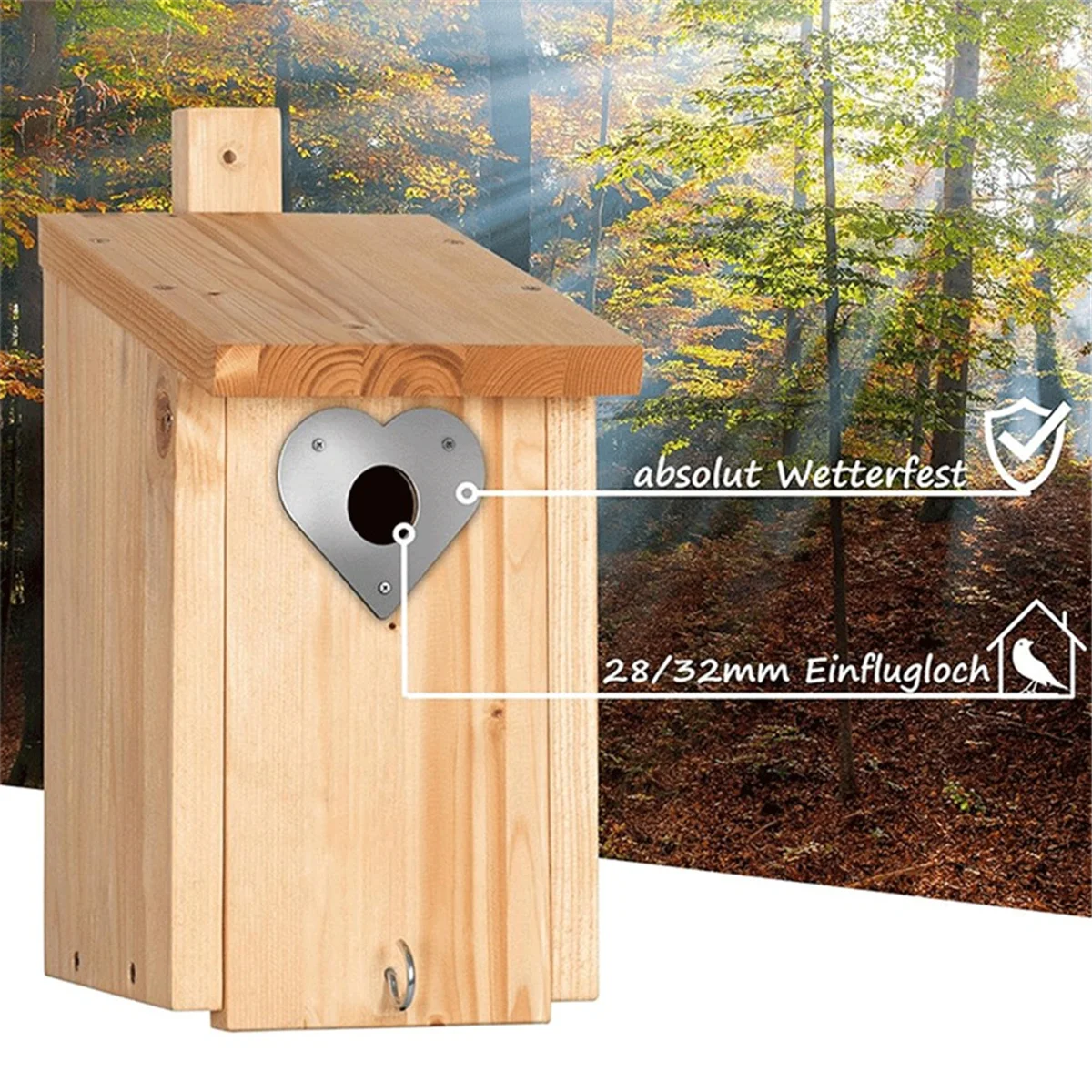 A002 Woodpecker Protection for Nesting Box and Bird House - Extra Safe Flight Hole Protection for Nesting Boxes (28 + 32 mm)