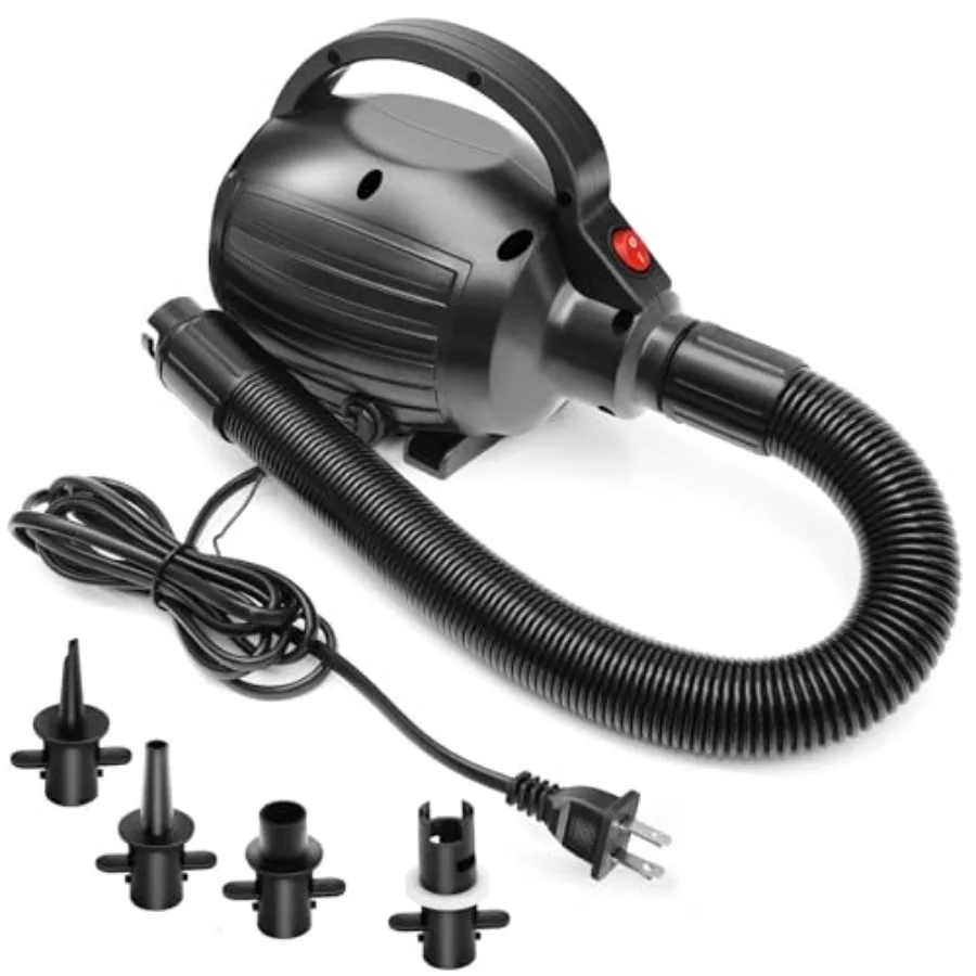 Pompa Udara Elektrik untuk Alat Tiup Kasur Udara Matras Senam Pengisi Udara Cepat Penguras Udara untuk Pelampung Kolam Dermaga Rakit