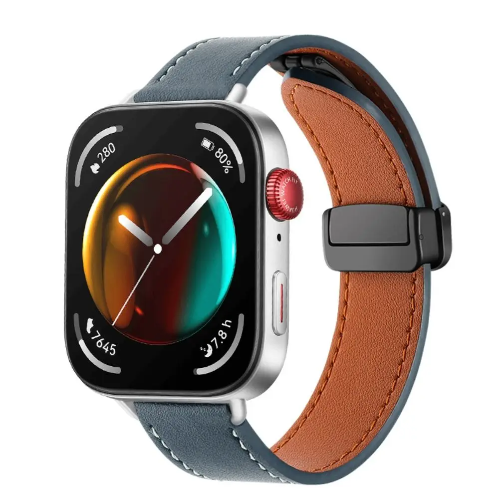 حزام جلدي مغناطيسي قابل للطي وإبزيم بديل لسوار المعصم وإكسسوارات الساعة الذكية لساعة Huawei Watch Fit 3