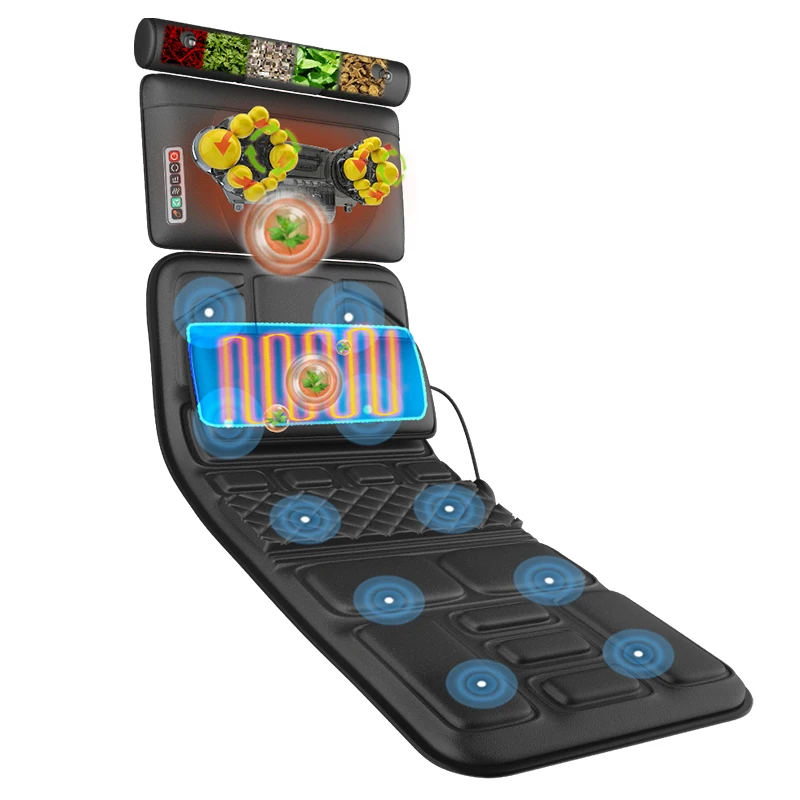 3 في 1 وضع قابل للطي كامل الجسم تدليك فراش التدفئة التلقائية متعددة الوظائف الأشعة تحت الحمراء البعيدة مُدلك بالاهتزاز وسادة #1