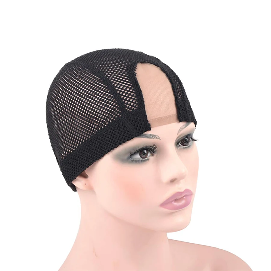 

1/3/5Pcs 1.4X3 Inch U Part Wig Cap for Making Wig Lace Wig Cap Dome Mesh Stretch Weaving Wig Caps