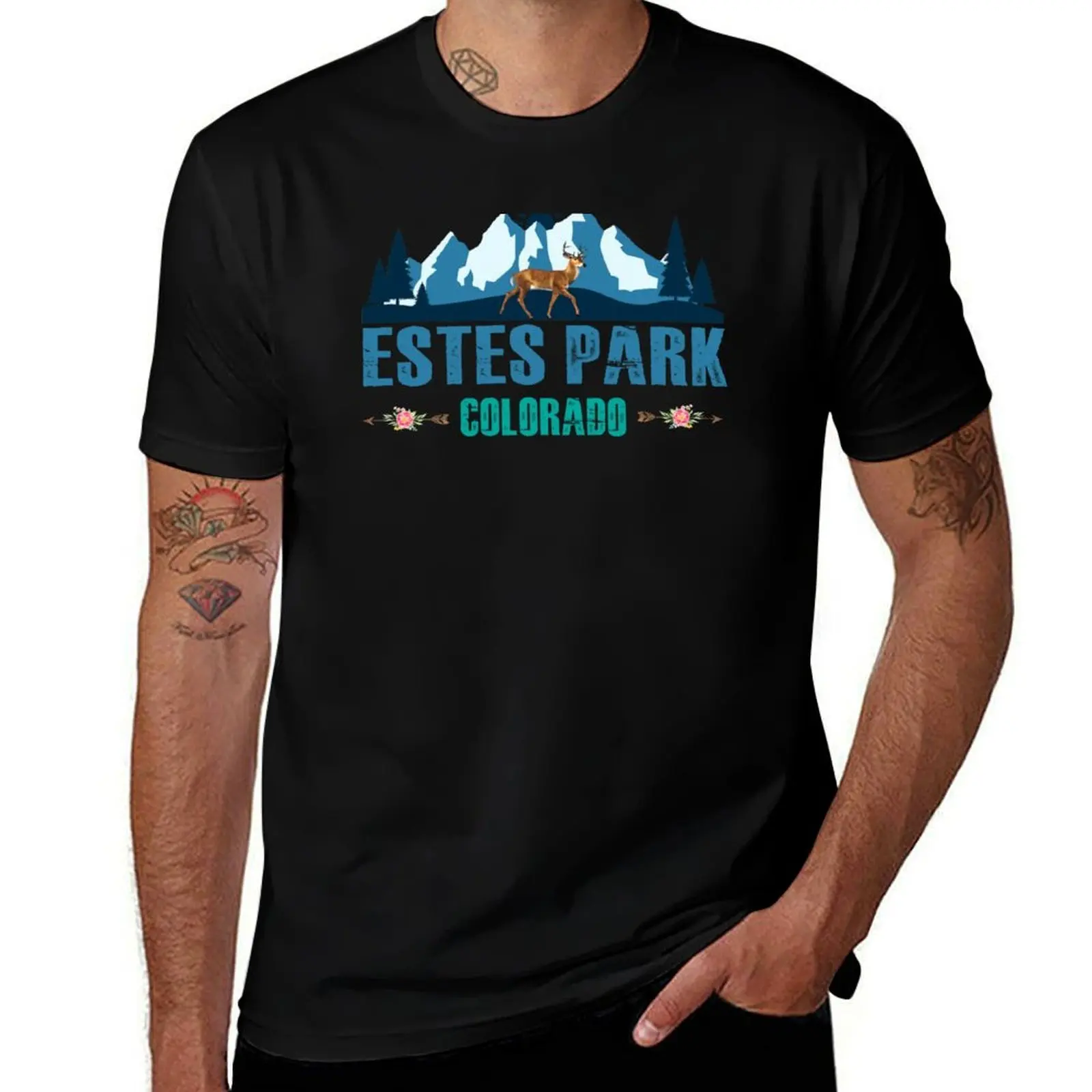 

Estes Park Wildlife Vintage Estes Park Colorado T-Shirt man t shirts high quality luxury brand t shirt man luxury T-Shirt
