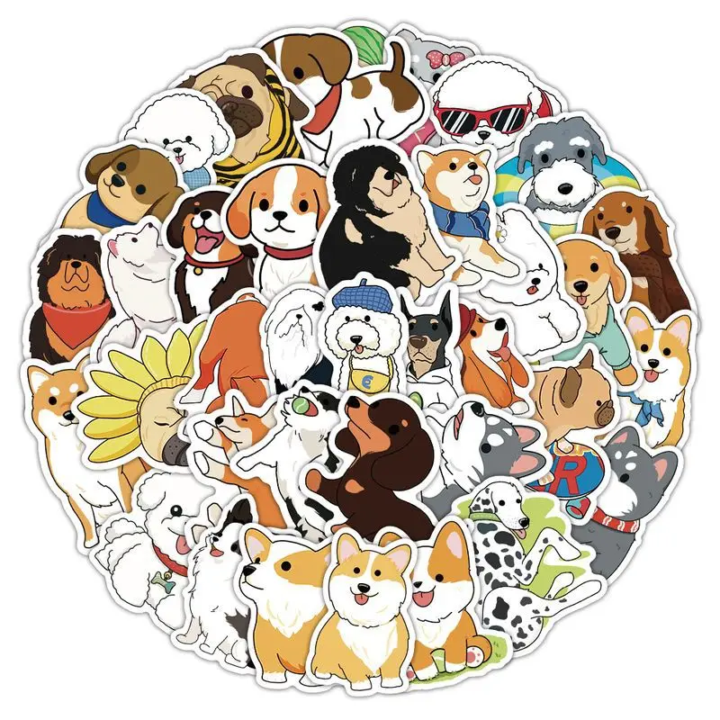 

10/50/100PCS Cute Dog Stickers Cartoon Animal Decals Kawaii Decoration Fridge Luggage Laptop Phone Guitar Bike Sticker Kids Toy