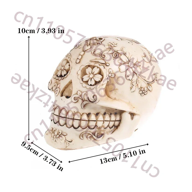 Gothic Culture Resin Skull Decor Statue -Steampunk Skull Halloween Decoration Party Decoration Props Home Bar Decoration