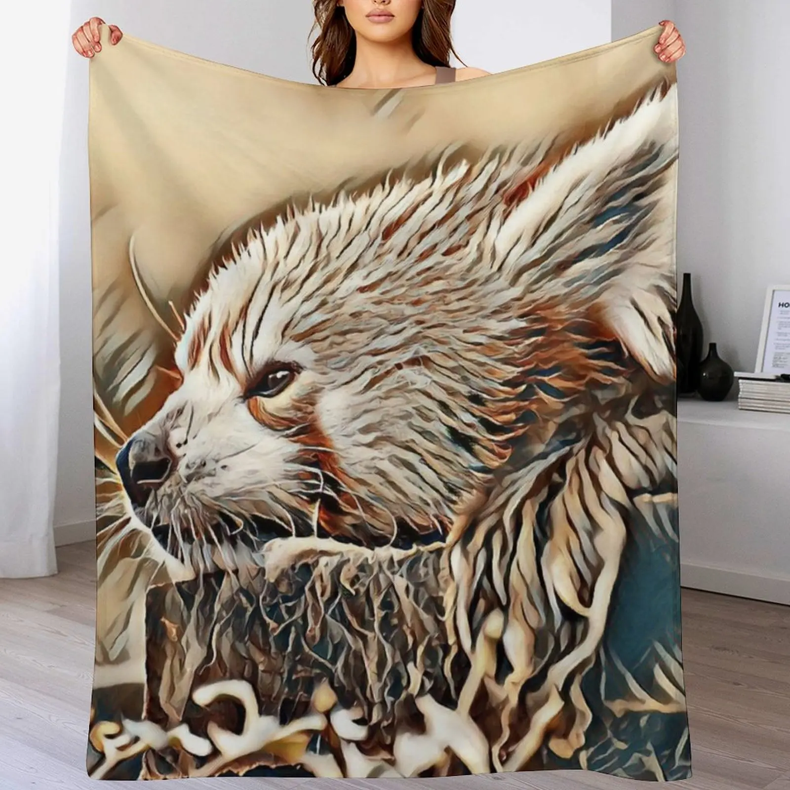 

Resting Red Panda Throw Blanket Summer Plush Blankets
