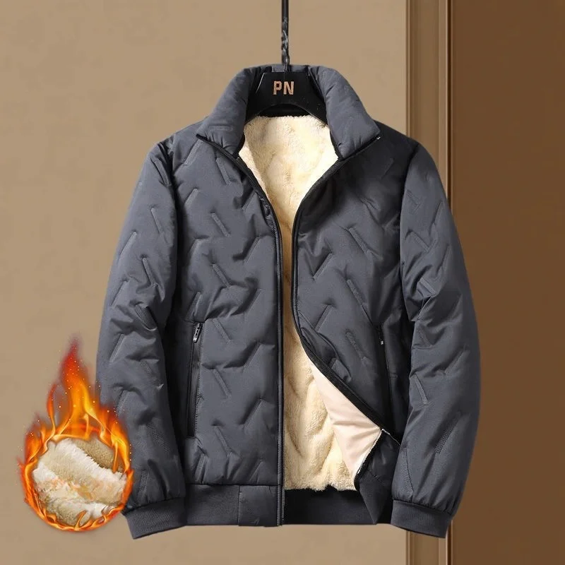 

Мужская бархатная хлопковая куртка Jaet Long Sve с воротником-стойкой, теплая рабочая одежда, осень-зима, повседневная однотонная молния