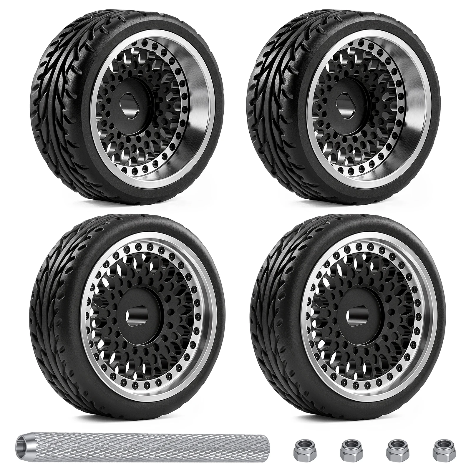 20mm Wheel Hub with Rubber Speed Tires for 1/24 1/28 Mini-Z Mini-Q TG Racing Wltoys K969 RC Car Upgrade Parts