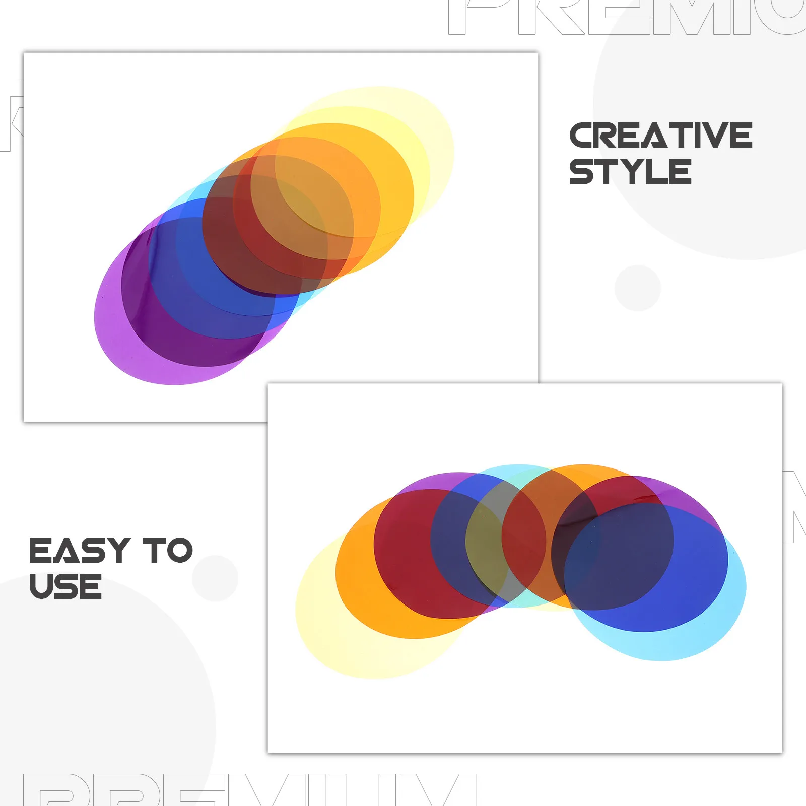 8Pcs Ambient Light Film Stickers Self Adhesive Warm Light Diffuser Gel Sheets for Bedroom Living Room Downlight Color Correction