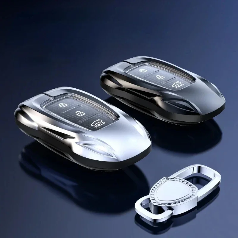 

For Hyundai Ix35 Ix25 Rena Elantra Zinc Alloy Silver Car Key Case Keyless Cover Key Shell Car Accessories