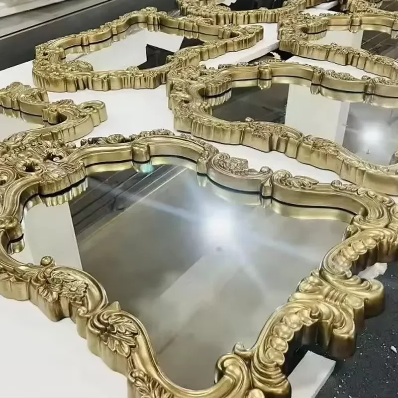 Modern Resin Wall Mirror with Glass Frame for Bathroom Bedroom Decor New Home Furnishing Elegant Round Hanging Decoration Art