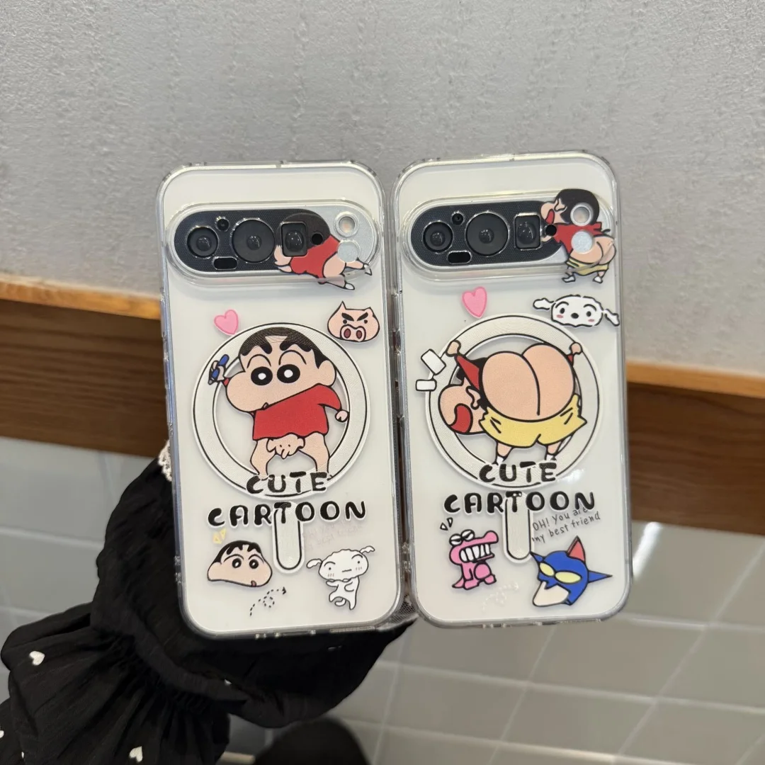 

Милый чехол Shin-chan с карандашом для Google Pixel 9 10 pro XL 9Pro 10 Pro 9 ProXL Shinchan Butt Elephant Magsafe Cover