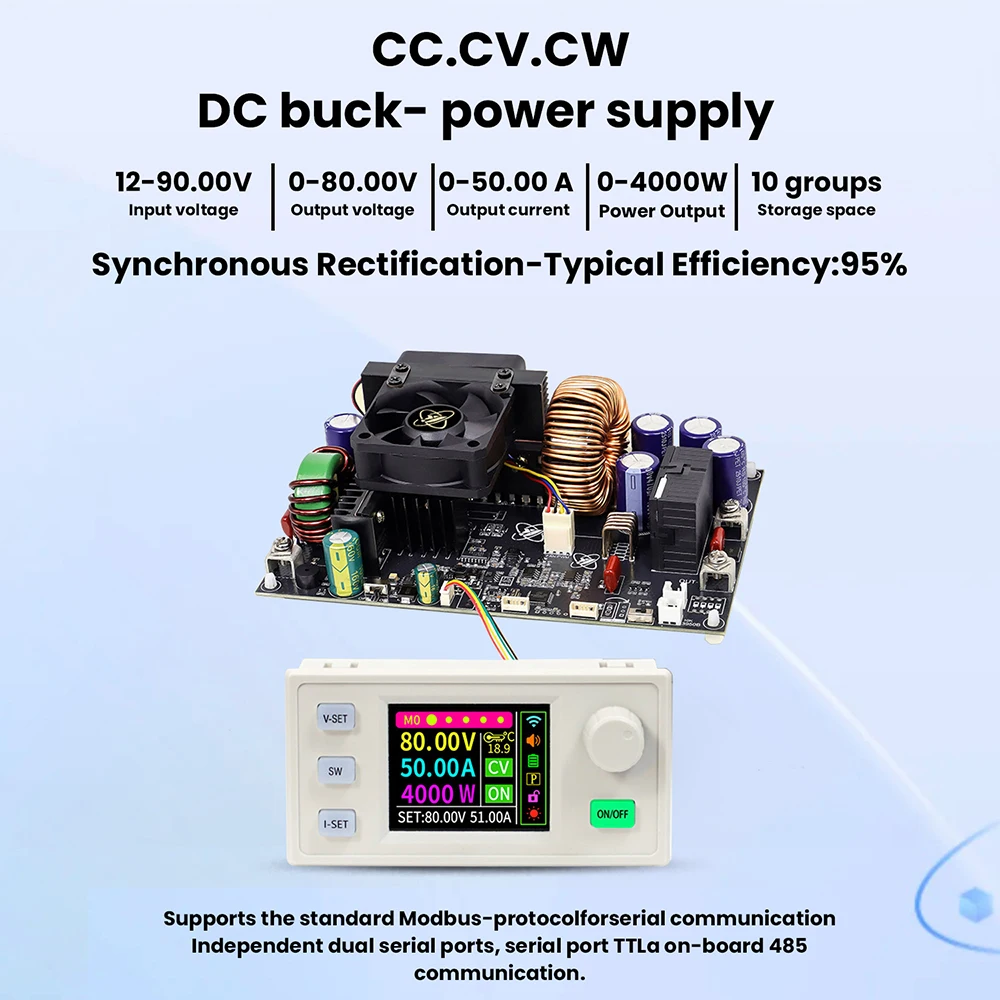 XY8050S 80V/50A/4000W CNC Stabilized Voltage Power Supply Buck Converter Constant Voltage Constant Current Step-Down Module