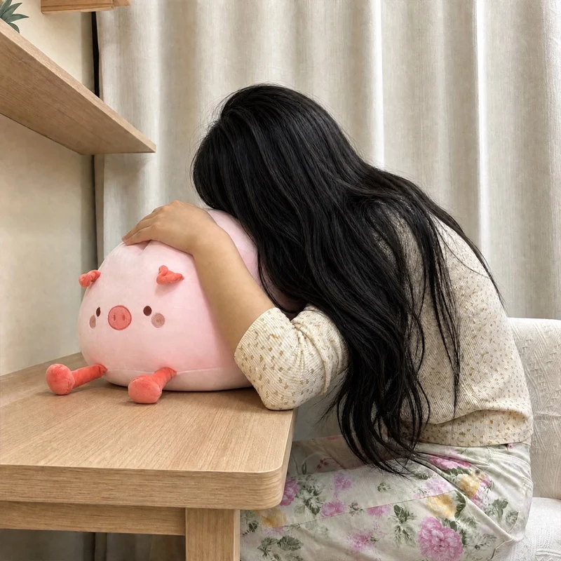 Plush Toy Pale Yellow Pink White Steamed Bun Cushion Scalloped Pleats Stitched Face Huggable Sofa Rest Birthday Reading Nook Pil