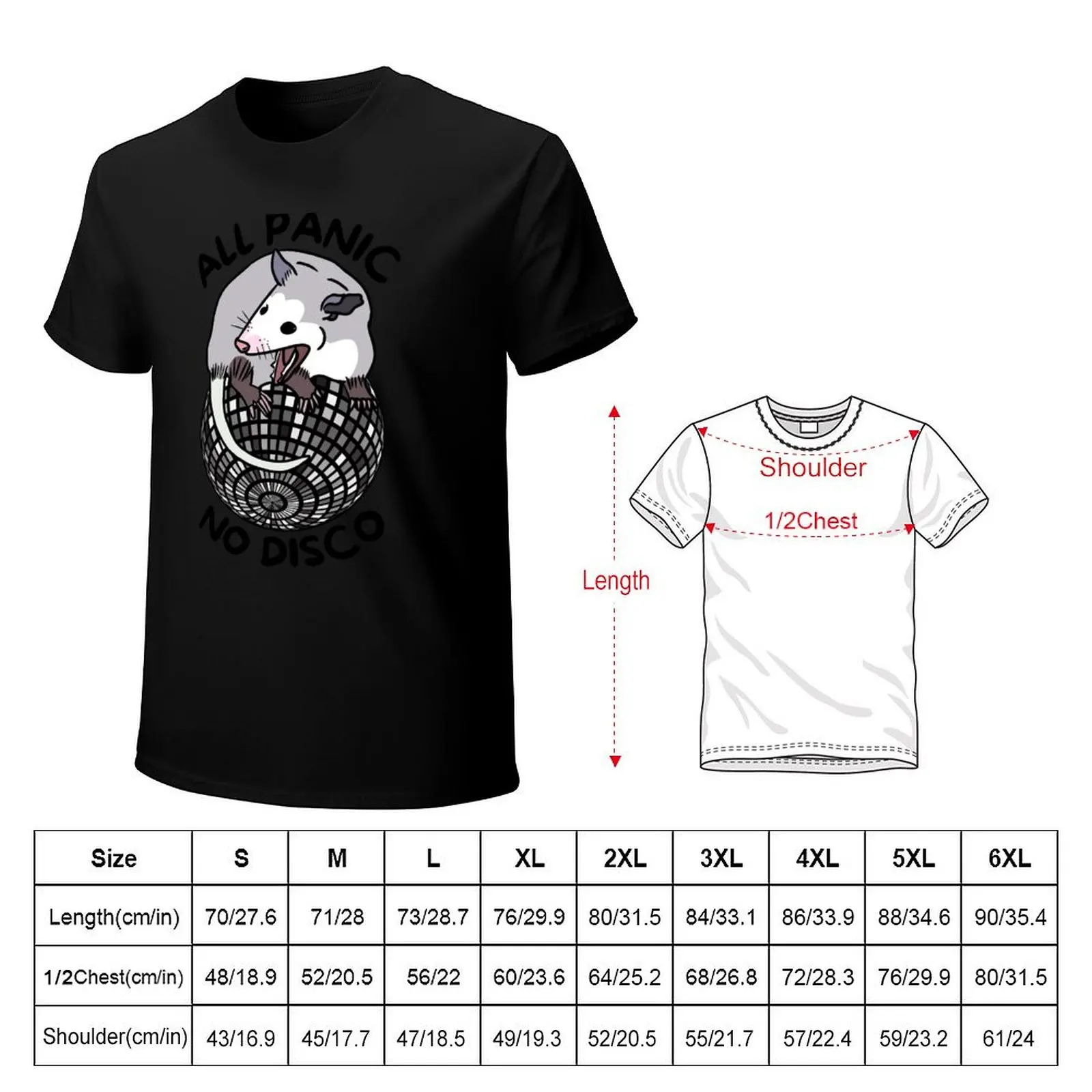 Opossum All Panic No Disco Funny Screaming T-Shirt custom t shirt boys whites mens tall t shirts