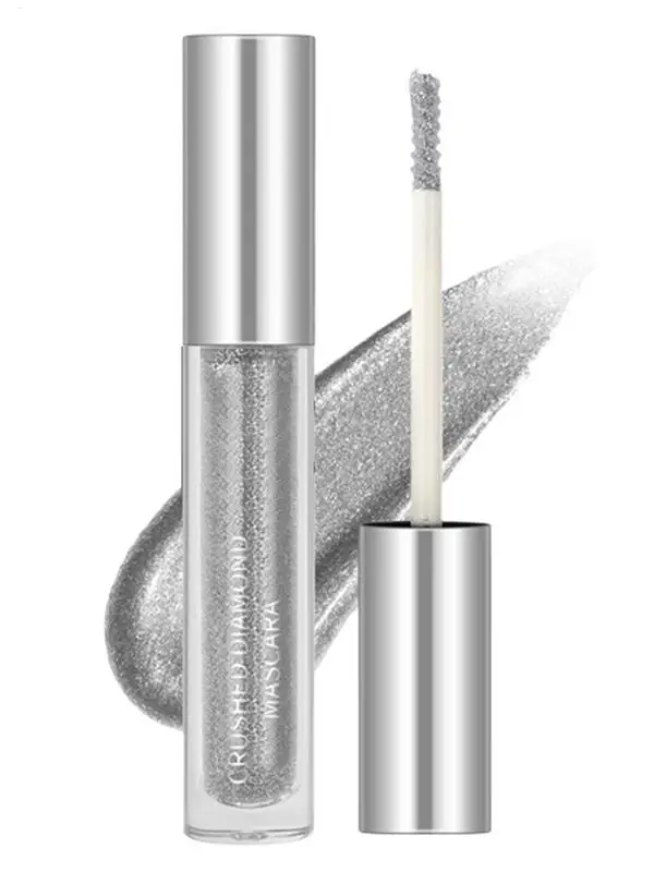 Sliver Gold Diamond Glitter Mascara, langlebig, schnell trocknend, Curling-Verlängerung, Wimpern, Mascara, Pailletten, Glitzer-Mascara, schimmernde Mascara