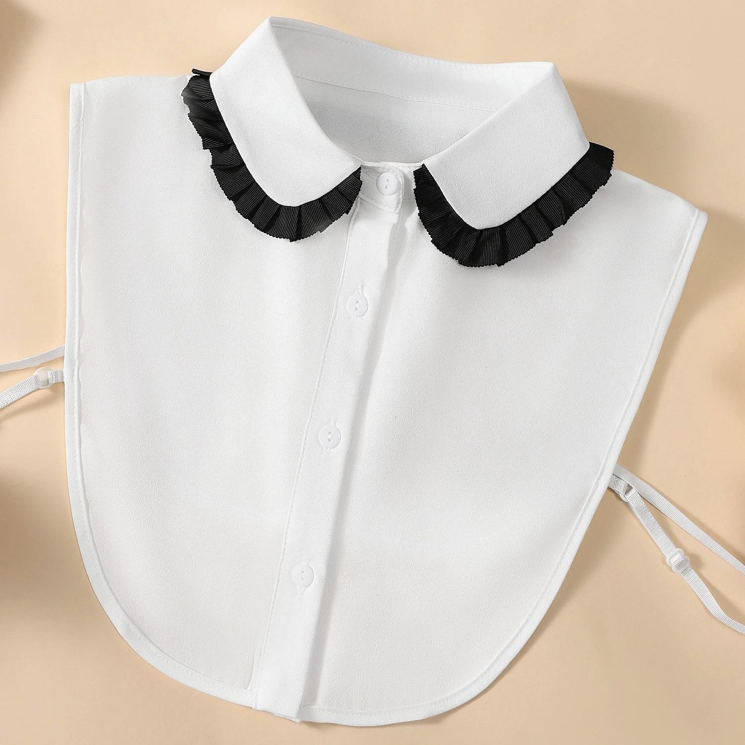 Damen-Fake-Kragen aus Chiffon mit spitzem Ausschnitt, modisch und vielseitig, personalisierte Dekoration, abnehmbarer Fake-Kragen – Detail 8