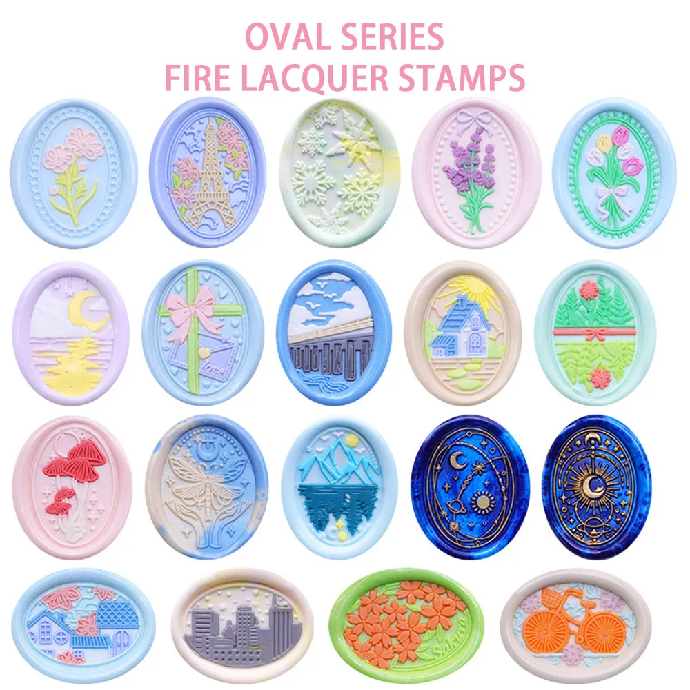 سلسلة البيضاوي النار ورنيش الأزهار Stamps الشمع البيضاوي Stamps رؤساء خمر الهدايا الإبداعية DIY بها بنفسك دفتر مذكرات الدعوات الزخرفية Sc