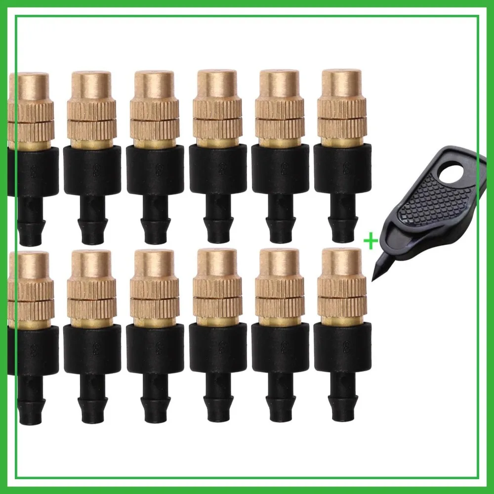 

Mini Skater 12 Set Adjustable Irrigation Drippers Sprinklers Emitter Drip System on 1/4" Barb with Copper Nozzle