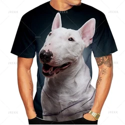 New Fashion 3D Bull Terrier Printing T Shirt For Men Animal Bulldog Graphic Tee Shirts Kid Funny Streetwear Short Sleeve Shirts