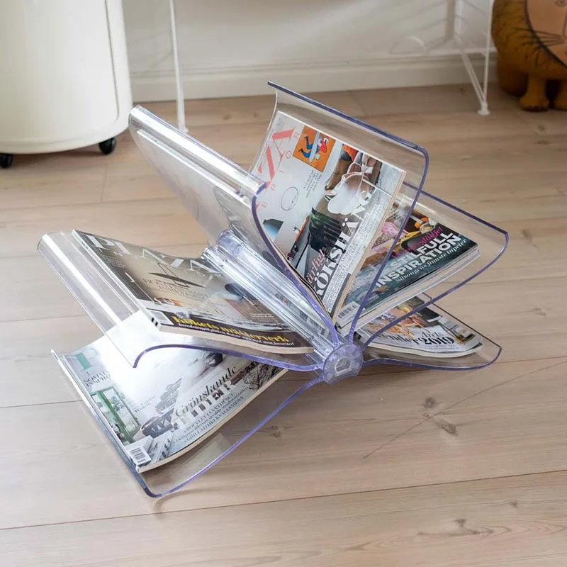 Modern simple vertical, magazine rack, living room floor bookshelf, storage rack