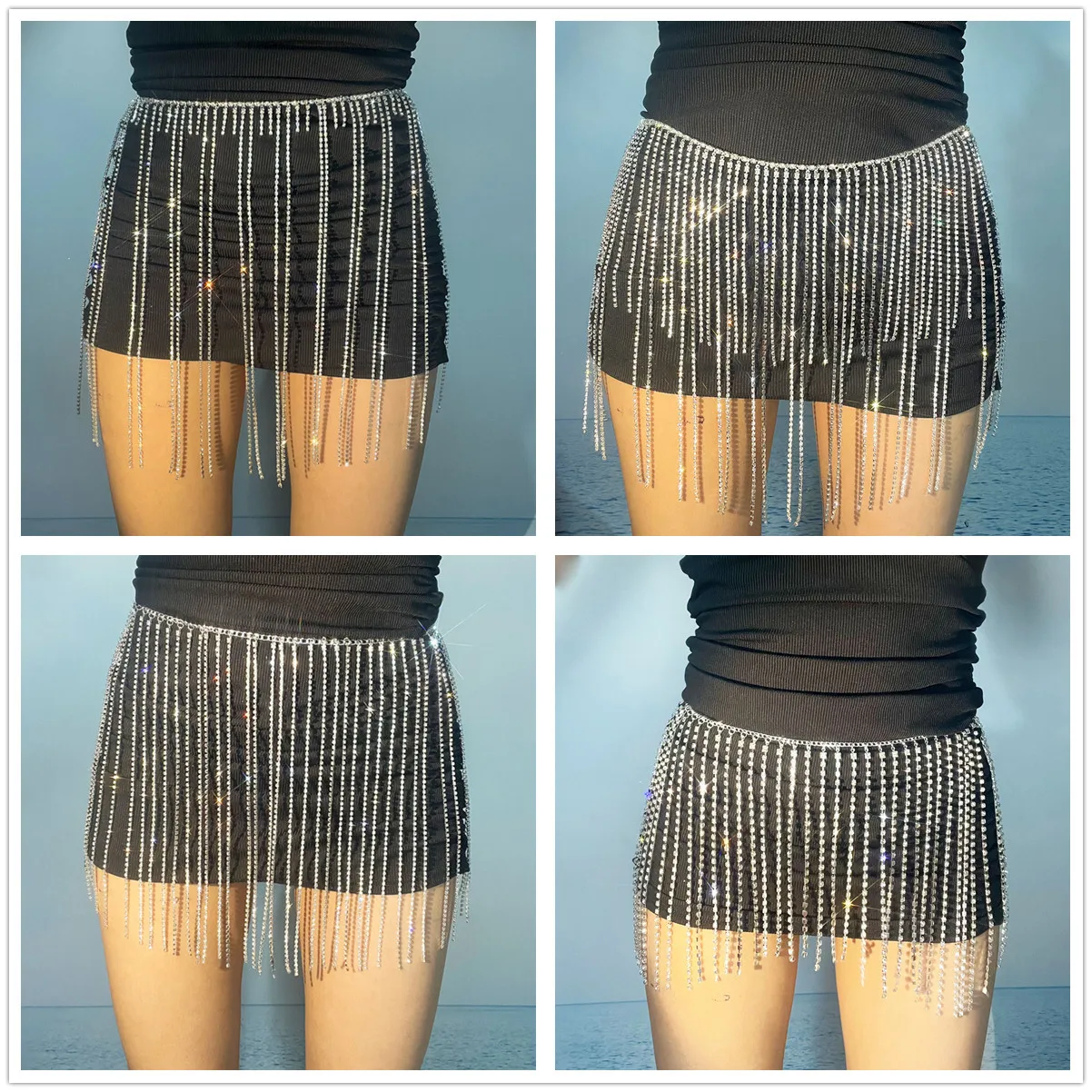 Sexy Fashion Body Chain Rhinestone Waist Dresses Accessories Bulingbuling Stage Belly Dance Accessories