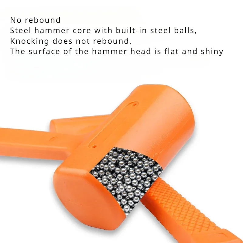 Shockproof Rubber Hammer with Built-in Steel Balls But No Elastic Rubber Hammer Marble Floor Tile Installation Hammer