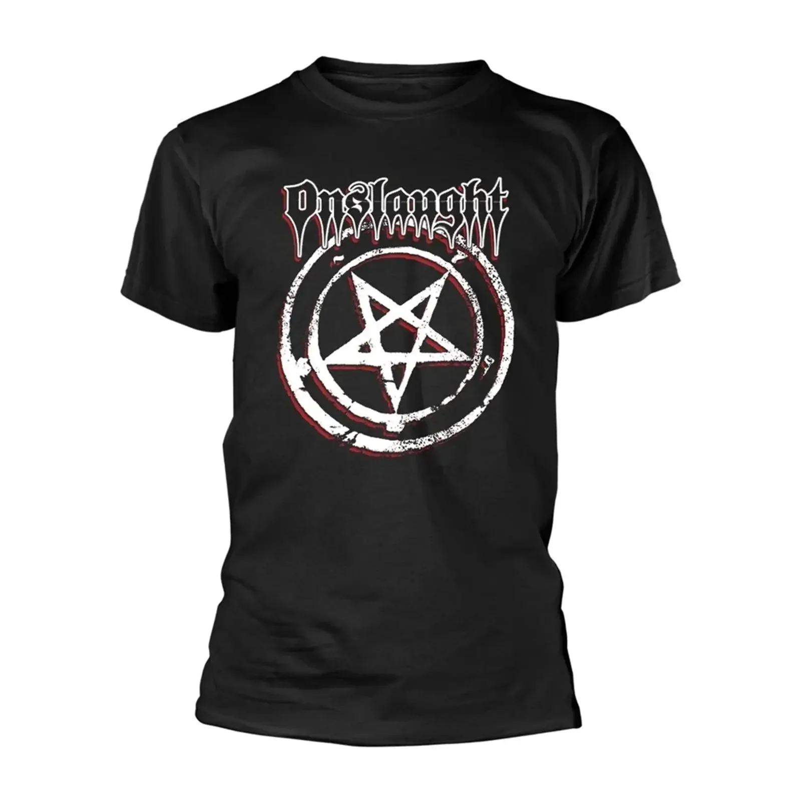 ONSLAUGHT PENTAGRAM BLACK T Shirt X Large vintage Washed Soft Stretched Unisex Slightly Versatile graphic Casual