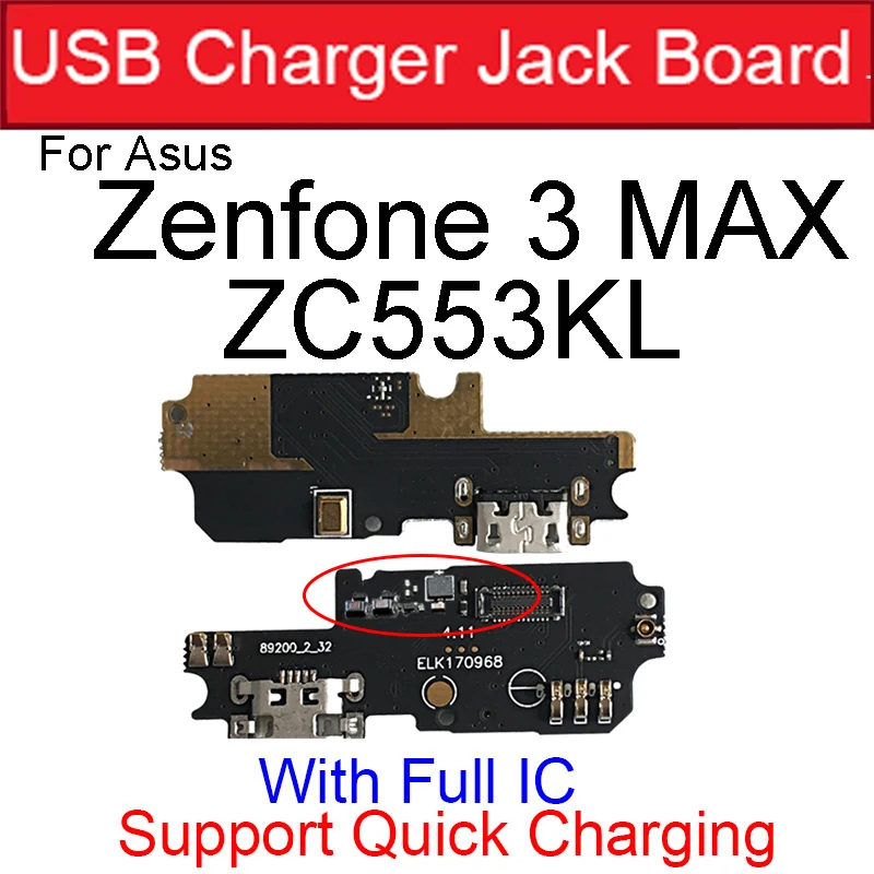 

Genuine USB Charger Jack Connector Board Flex Cable For Asus zenfone 3 MAX ZC553KL Microphone USB Charger Dock Port Flex Cable