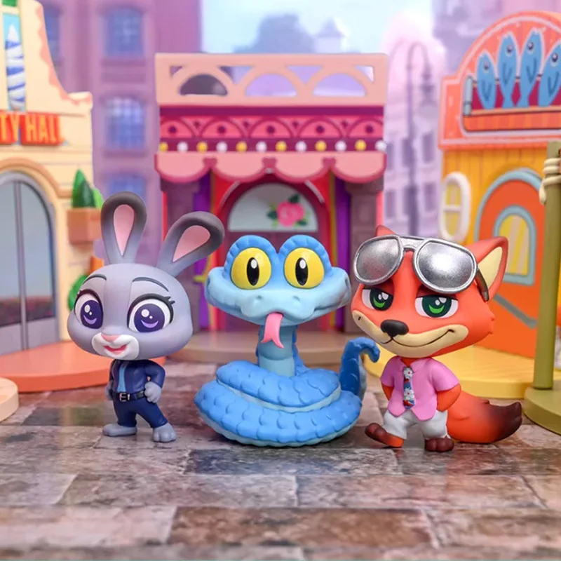 لطيف أنيمي Zootopia 2 المشهد صندوق أعمى جودي نيك أرقام نموذج دمى الكرتون المنزل سطح المكتب زخرفة العصرية اللعب صندوق غامض الهدايا #2