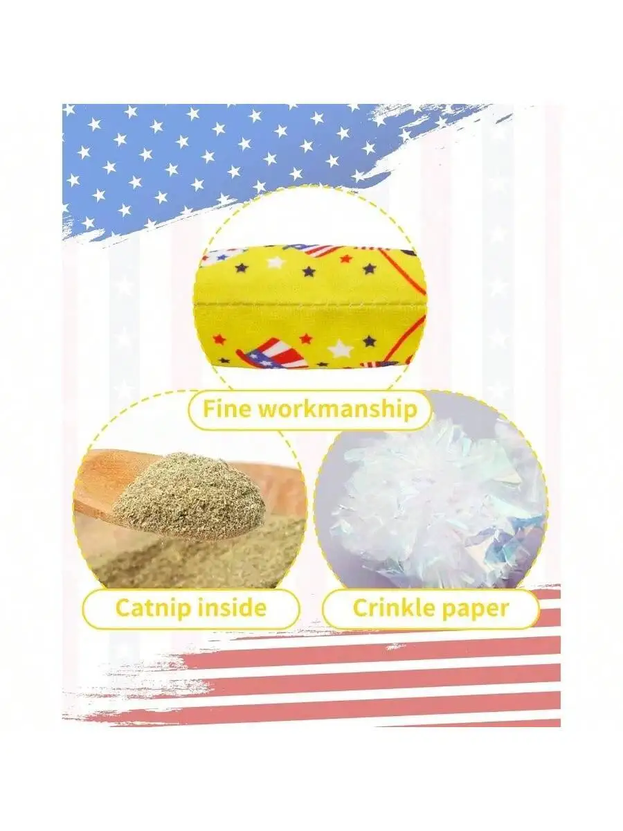 

8 Pack Catnip Crinkle Sound Plush Toys For Indoor Cats Santa Pattern