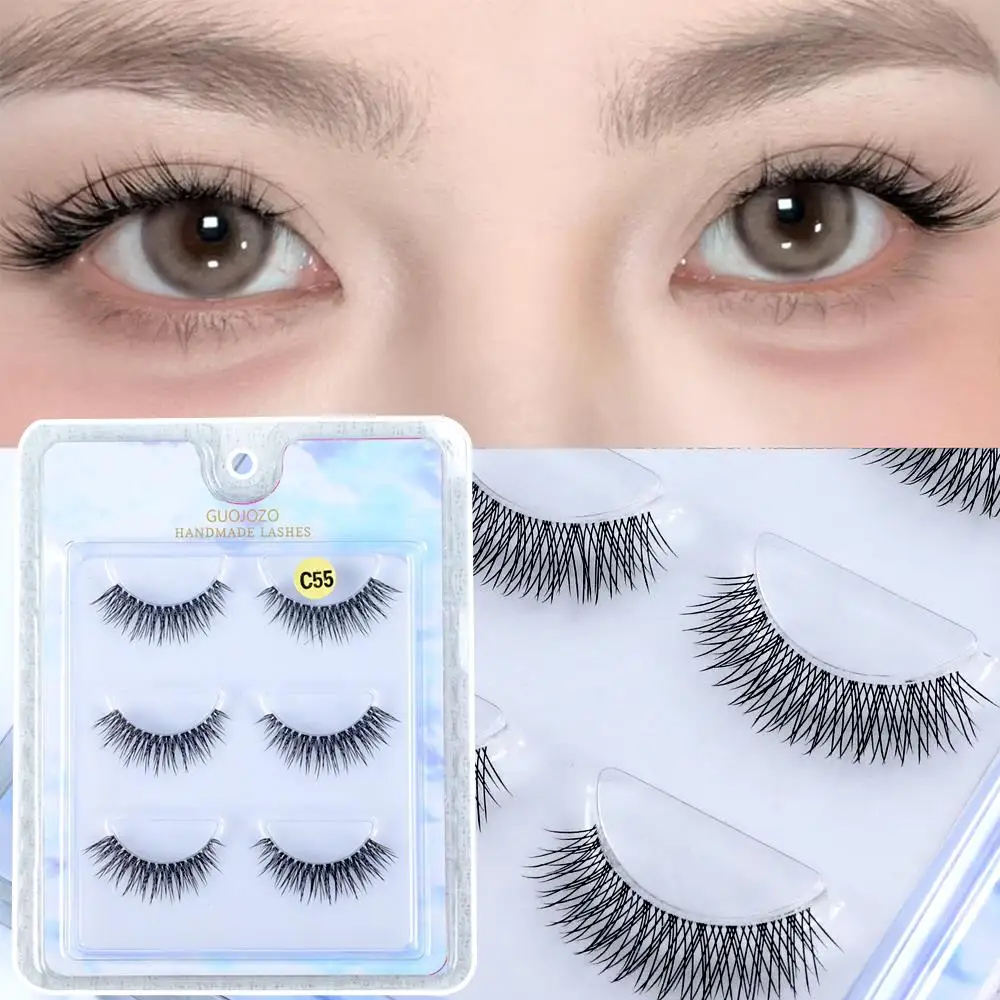 

False Eyelashes Soft Hair Natural Thick Clear Stem Sweet Lash Extension Comic Eye Makeup Reusable Cosmetics Cute Decor Lash