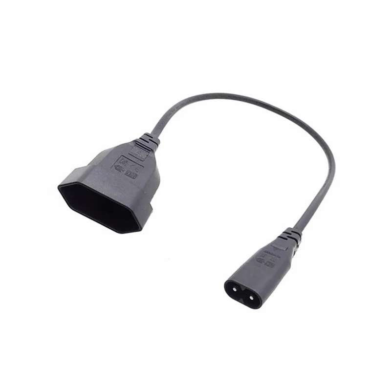 

1/2pcs IEC320 C8 Male to Europe Schoko CEE7/16 Outlet Female socket Power Extension Cable For PDU UPS 30cm ﻿