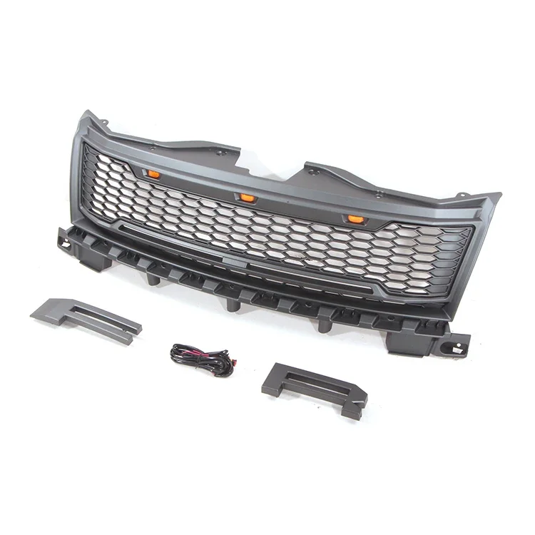 Front Hood Grille Black Grill LED Raptor Style Fit For 2007-2010 Ford Edge