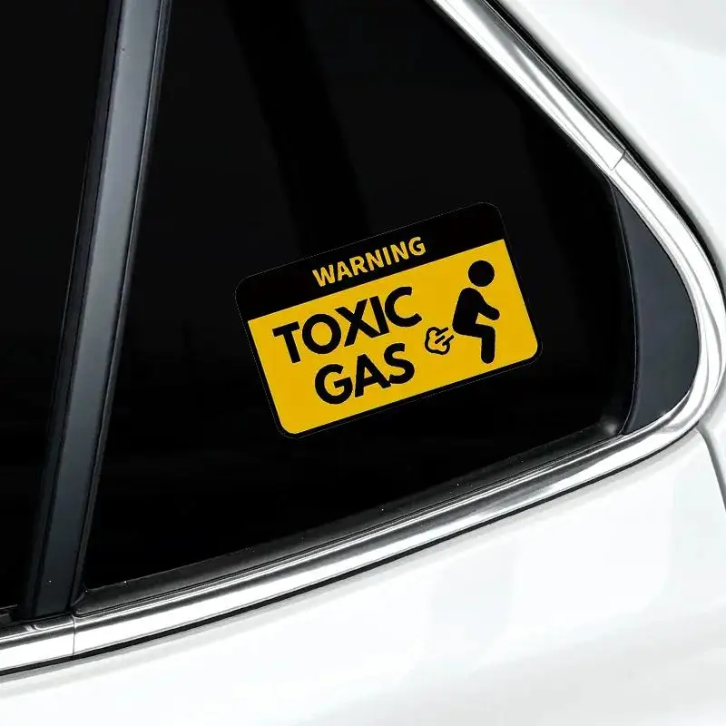 

Funny Toxic Gas Warning Stickers, Waterproof Vinyl for Car Bike Moto