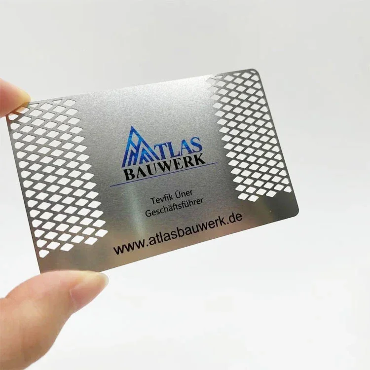 

Wholesale Customized Chip Laser Engraving Custom Metal Card Credit Car Size Blank Membership Business Metal Card