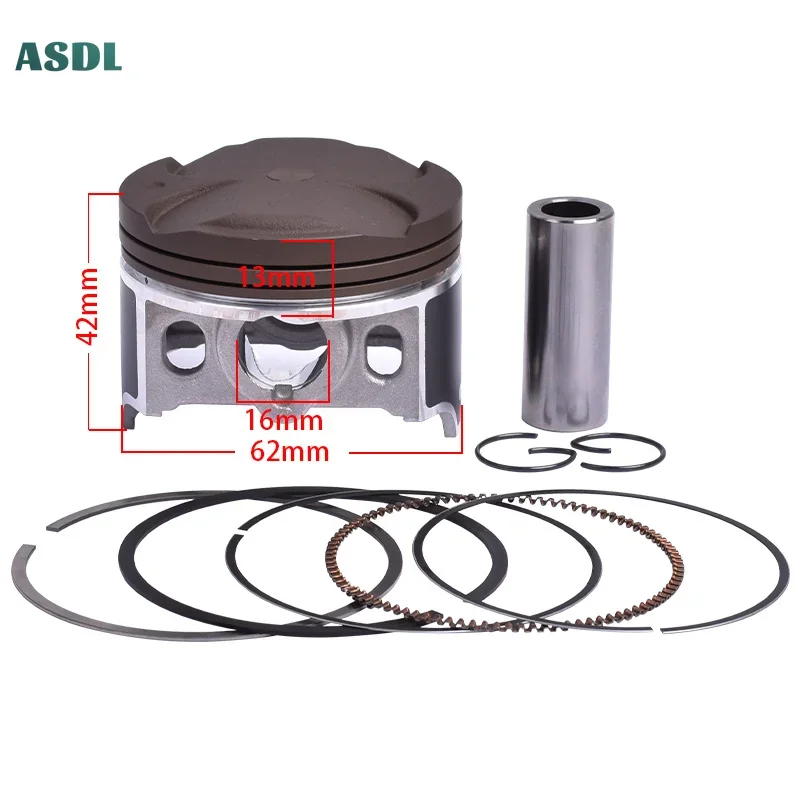 1/2/4sets Motorcycle 62mm Piston and Piston Ring Kit for Kawasaki Ninja250R EX250 NINJA300 EX300 EX 250 300 Ninja 250R NINJA 300