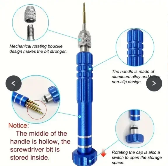 Multifunctional 5 In 1 Screwdriver Set Disassembly Screwdriver Slotted Cross Plum Blossom Computer Glasses Clock MaintenanceTool