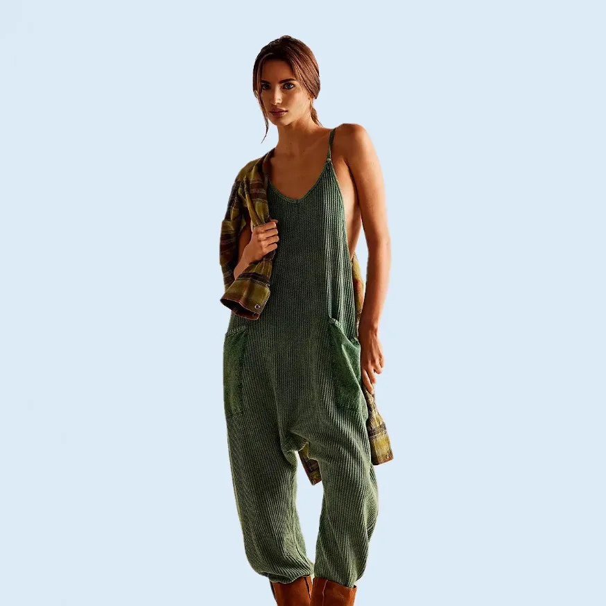 

Women's Clothing Popular Solid Color Casual Overalls Women's