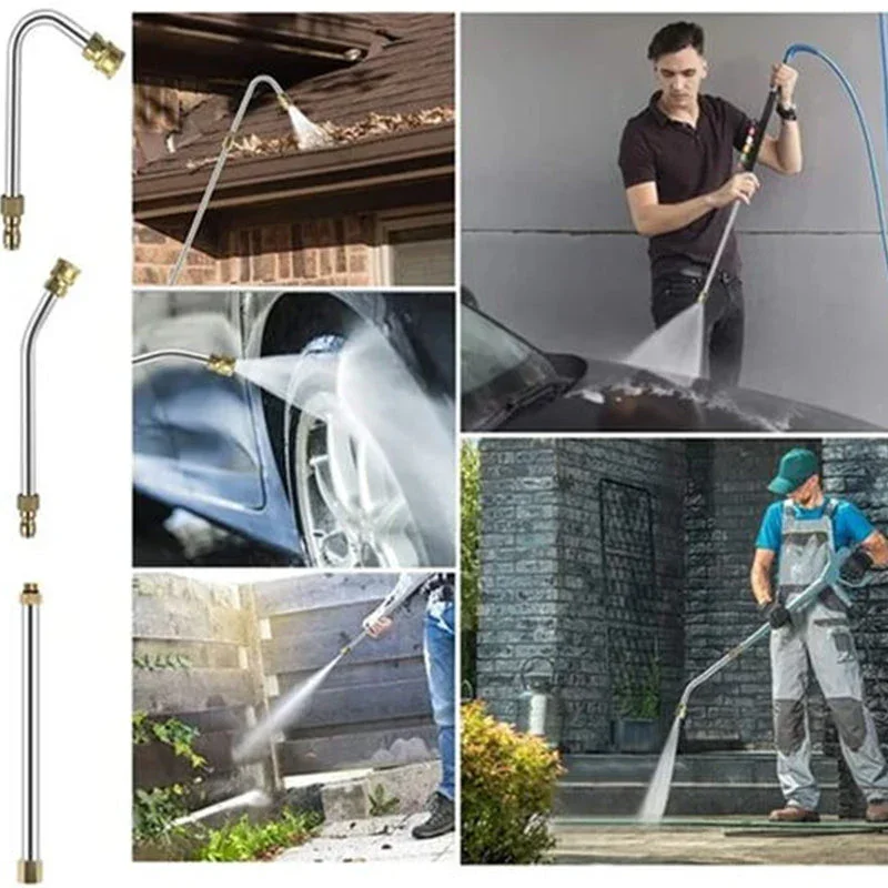 

Lance Extension Set for High Pressure Cleaner 4000PSI ,High Pressure Washer Wand For Gutter & Roof Drainage & Walls Cleaning