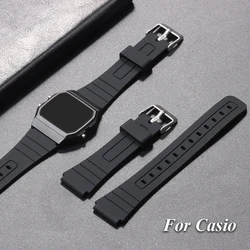 Silicone Watch Strap for Casio W-800H W800H SGW400 F91W F84 F105/108 A158/168 AE1200/1300 F91W 18mm Men Rubber Wrist Bracelet