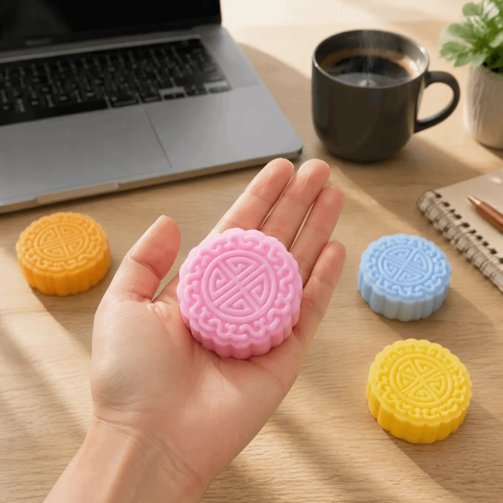 Creative Mooncakes Squishy Toy Kneading Super Soft Mid-Autumn Festival Squeeze Toy Funny Realistic Slow Rebound Fidget Toy